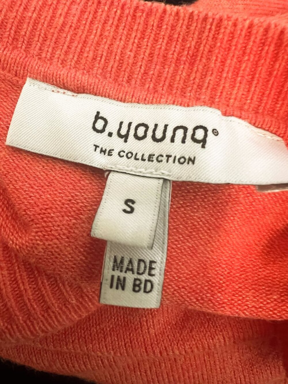B.YOUNG Orangeade Melange Crew Neck Lightweight Fine Knit Jumper BYMmpimba Small - Picture 5 of 12